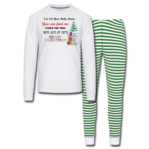 Christmas Pajama Set - white/green stripe