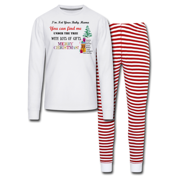 Christmas Pajama Set - white/red stripe